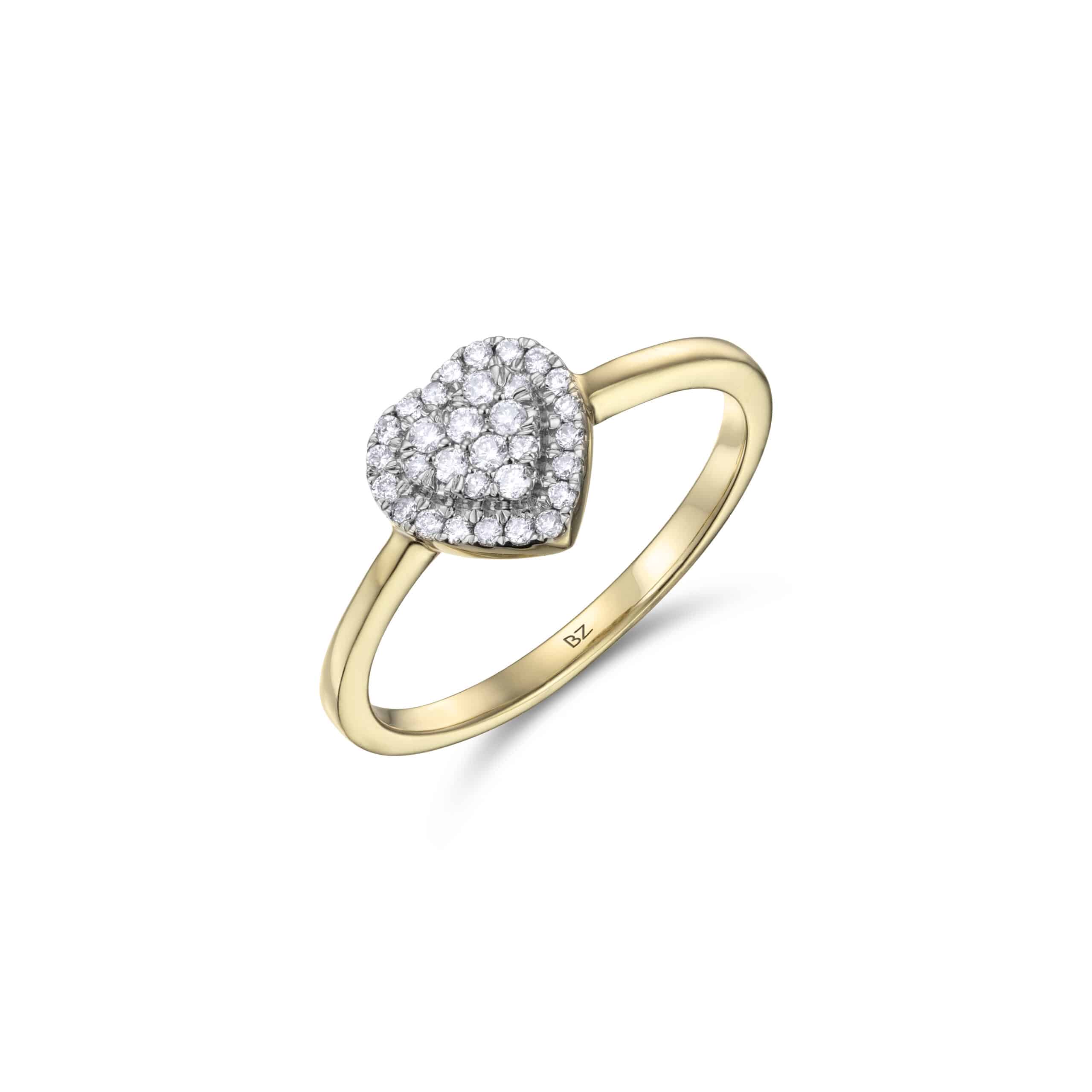 טבעת יהלומים D heart | טבעות יהלום צבאן תכשיטי זהב ויהלומים